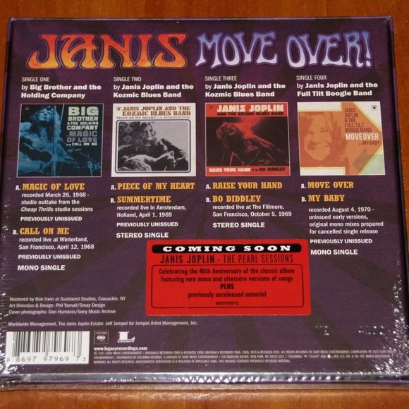 Janis Joplin Move Over! 7" Vinyl x4 ~ RSD 2011 ~ Numb/Ltd Ed ~ New/Sealed! - Picture 2 of 2
